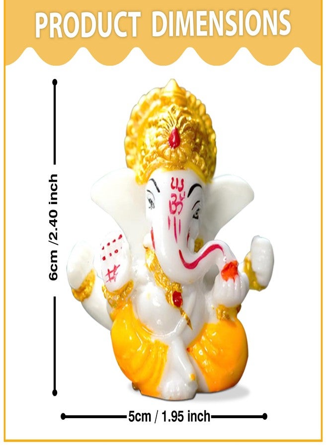 Rousrie Auspicious Ganesh Idol for car Dashboard and Home, Small Ganpati Ganesha Idol for Car God Dashboard Accessories (Design 4) - Image 4